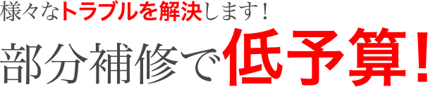 部分補修で低予算！