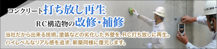 コンクリート打ち放し再生　RC構造物の改修・補修